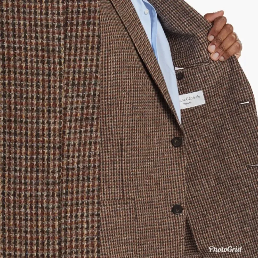Officine Generale Men's Houndstooth 375 Wool Sport Coat Blazer Revolve